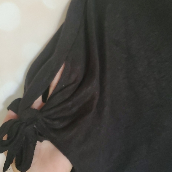H&M Black Tie Sleeve Linen Top - Picture 6 of 6